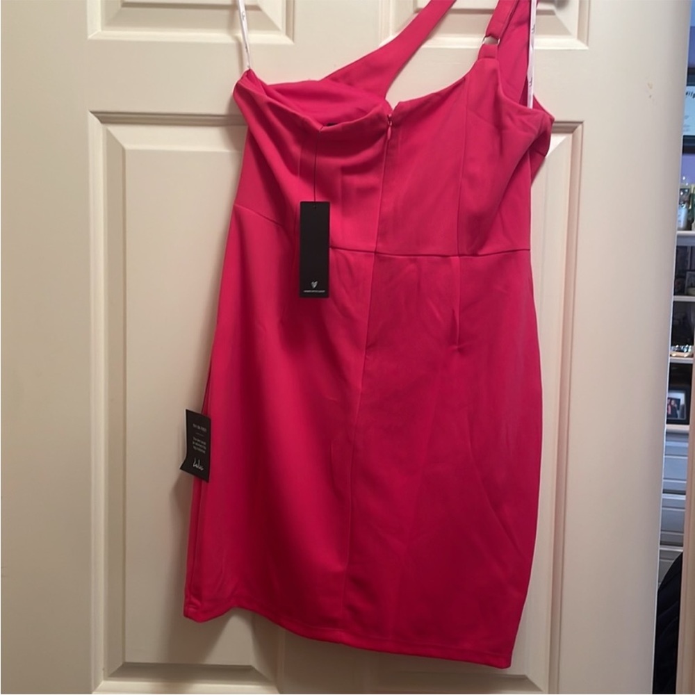 Hot pink body con dress size L